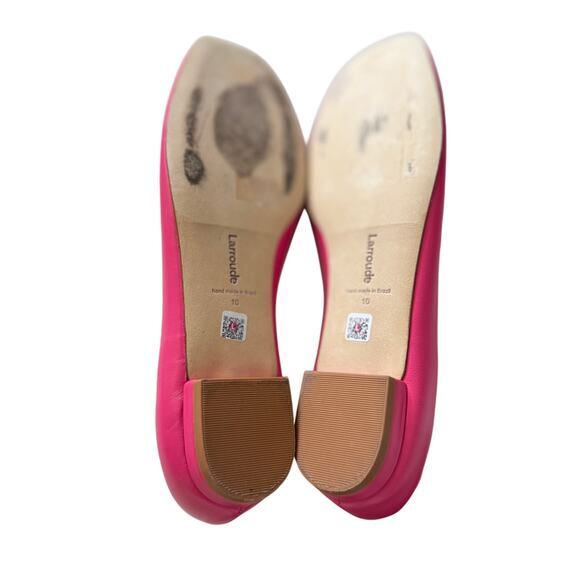 Larroude Maria Flats Size 10 Pink Leather with Dust Bags - Picture 7 of 9